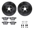 Dynamic Friction Co 8512-27305, Rotors-Drilled and Slotted-Black w/ 5000 Advanced Brake Pads incl. Hardware, Zinc Coated 8512-27305